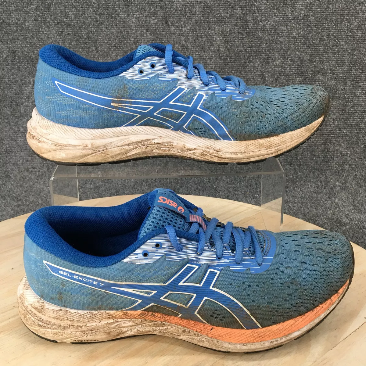 Asics Shoes Mens 10.5 Gel Excite 7 Running Sneakers 1012A562 Blue Fabric Comfort