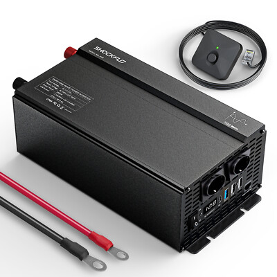 1500W Pure Sine Wave Power Inverter DC 12V to AC 230V w/ LCD Digital Display