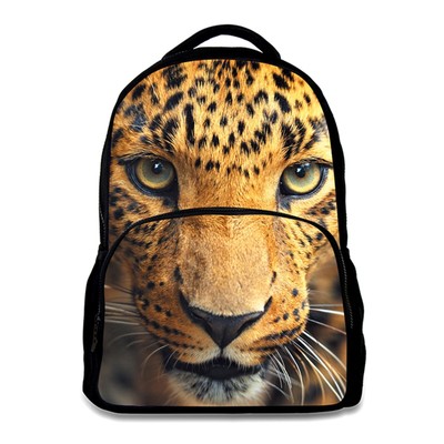 Leopard School Backpack 17'' Laptop Bag for Teens College Casual Daypack