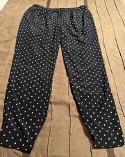 New Tibi Womens Silk Polka dot Pants , with elastic ankles Size 6-8