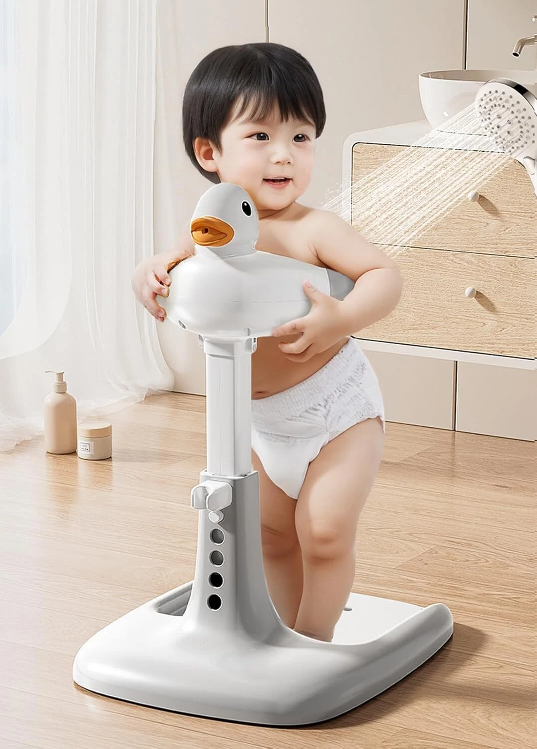 Baby Standing Shower Stand with Non-Slip Base, Huggable Duckling Bath Stand,
Opens in a new window o