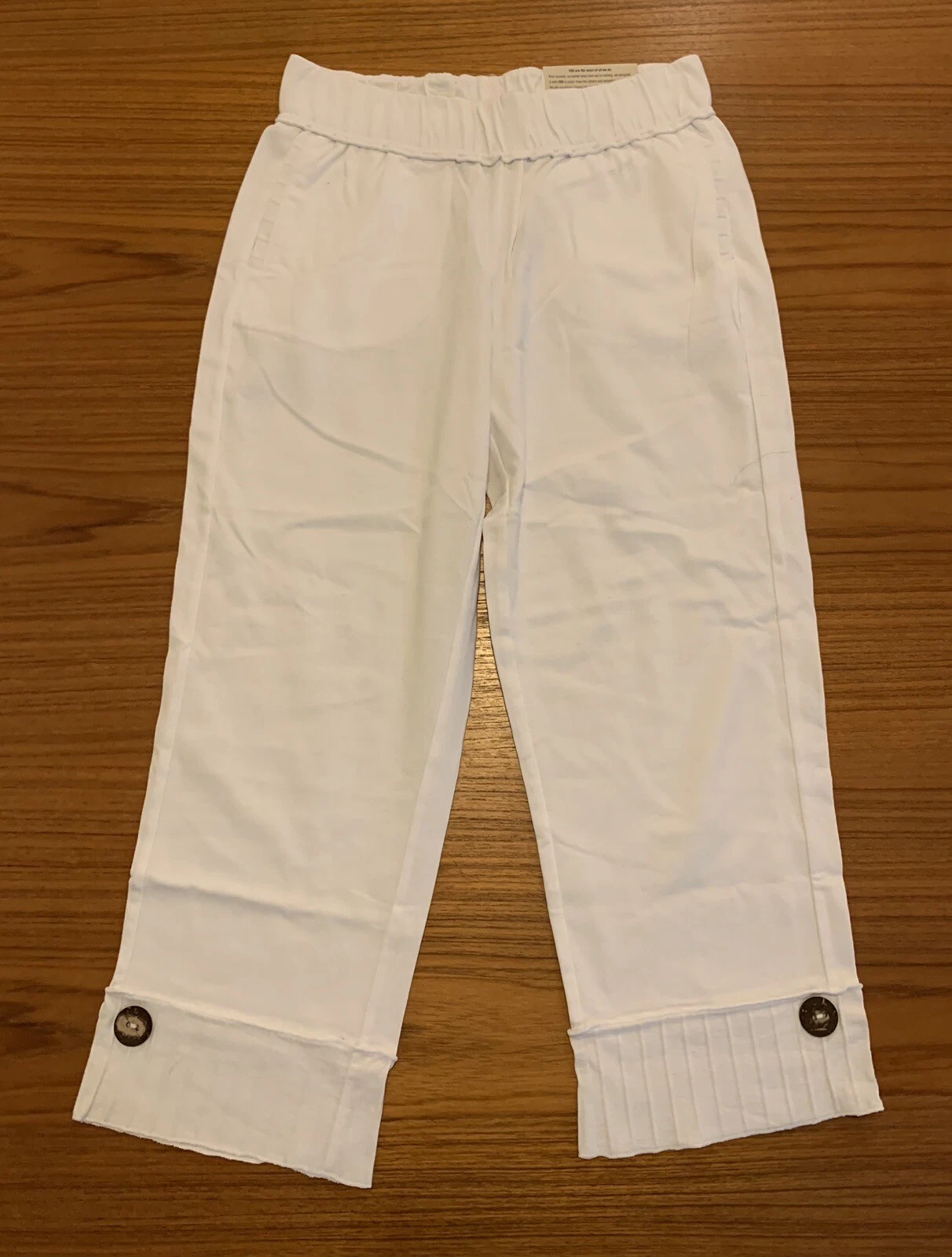 Soft Surroundings Straight Leg Crop- White Cotton - NWT- Petite XS