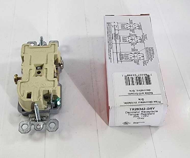 Pass & Seymour Legrand 26342-LA Light Almond Receptacle Decora Style - Image 2 of 3