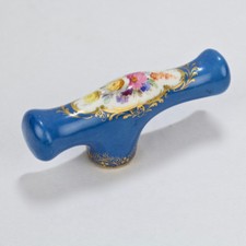 Antique Meissen Porcelain Cane Or Parasol Handle - Walking Stick Umbrella 1