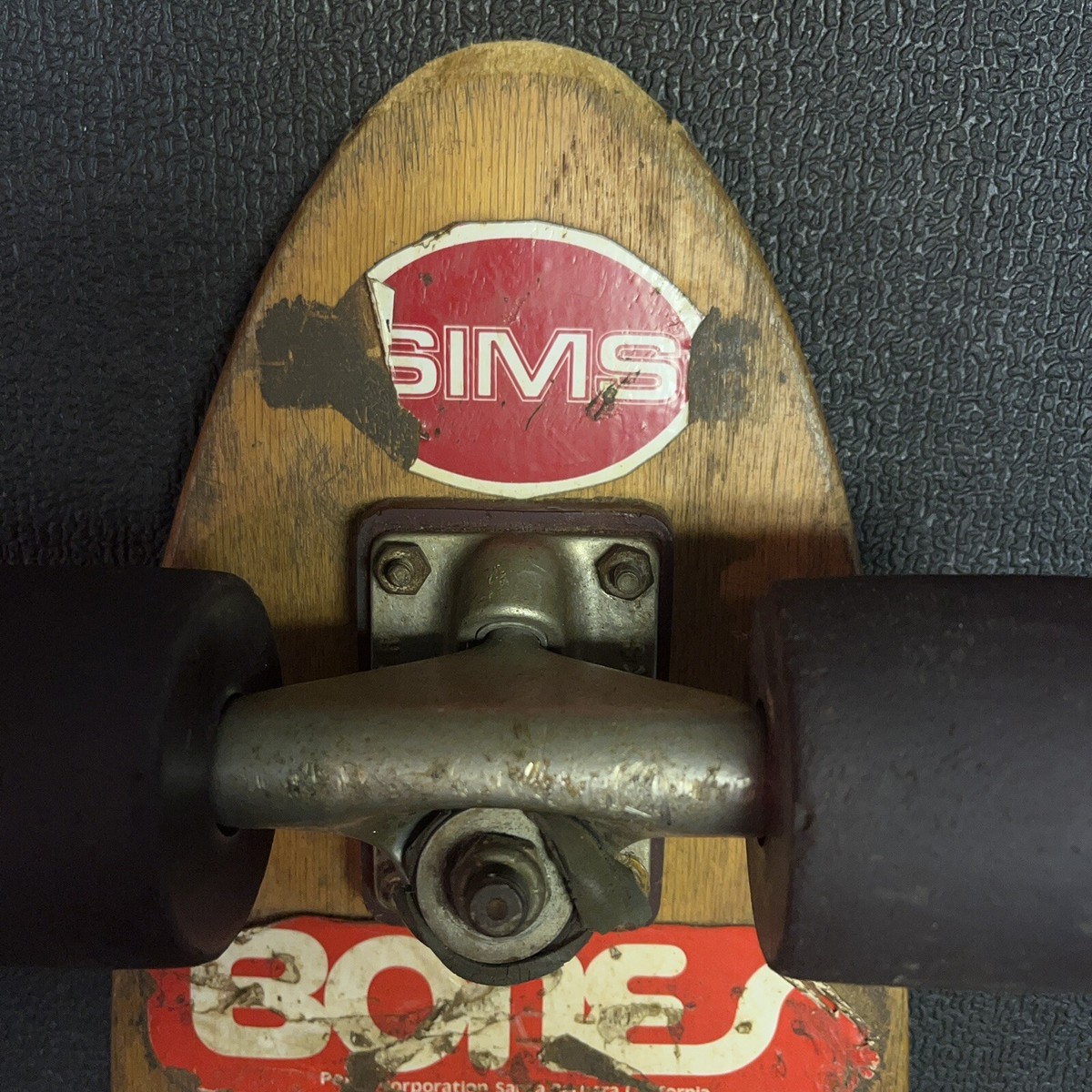 70s PURE JUICE SIMS ステッカー Vintage 70s Sims Pure Juice Skateboard - Original Bones & OJ