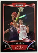 Luis Scola 2008-09 Bowman Chrome DP&S Refractor #’D /499 #28 Rockets ESE