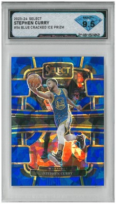2023-24 Panini Select STEPHEN CURRY #56 Blue Cracked Ice   DSG 9.5 Mint+