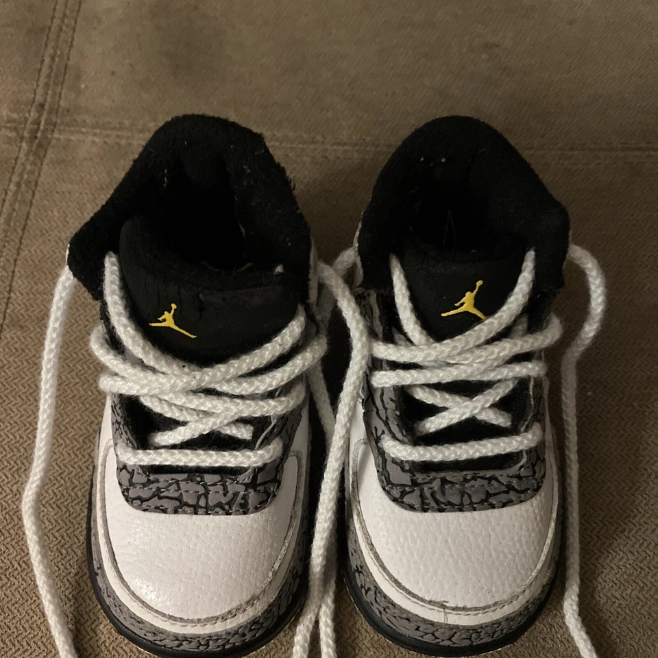 Nike Air Jordan Fusion AJF 3 '08 Niño Bebé TD 4C Blanco/Cemento 323949-101 Foto 3 de 4