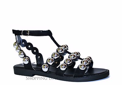 Scarpe Donna Sandali Borchie Flat Tacco BASSO comodo MODA A87