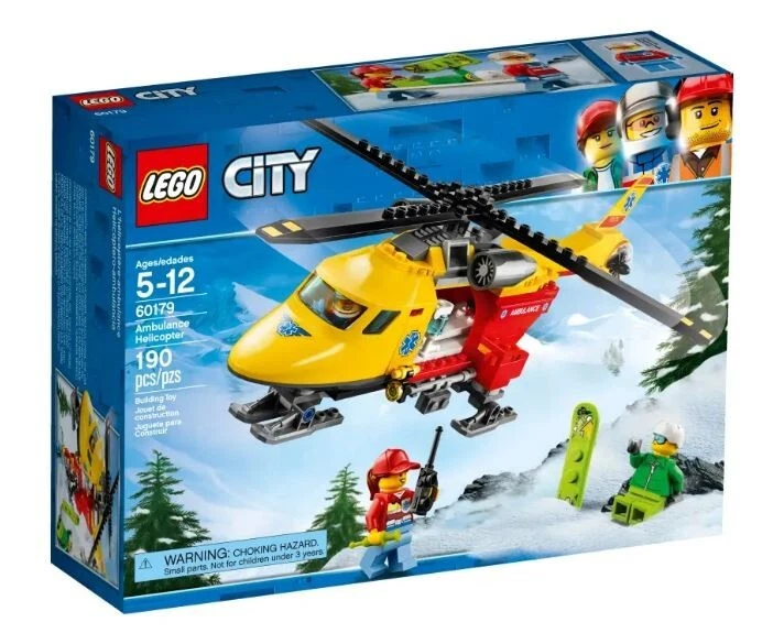 LEGO CITY *AMBULANCE HELICOPTER* SET 60179 *NEW SEALED BOX* SNOWBOARDER RESCUE