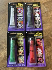 HALLOWEEN Cream Makeup - RED WHITE GREEN BLACK SET - .07 OZ - NEW SEALED