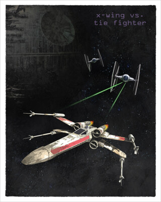 X-Wing vs Tie Fighter - Star Wars - Art Print | eBay