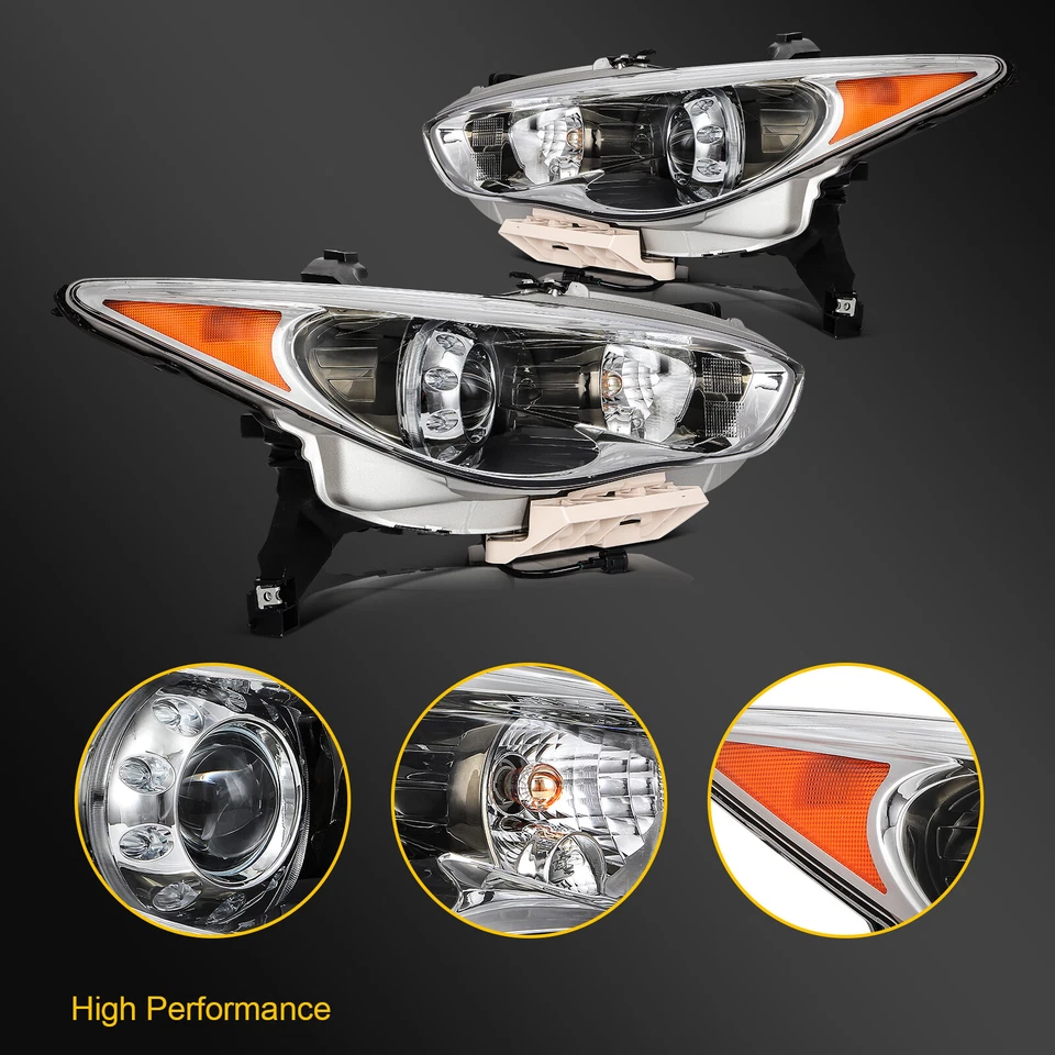 HID/Xenon Projector Headlights For INFINITI For QX60 2014-2015 Chrome Housing - Image 2 of 4