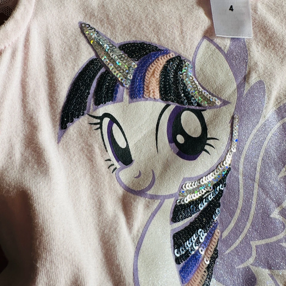 My Little Pony MLP Purple Pink Twilight Sparkle Wings Unicorn Tutu Dress 4 VGUC - Image 4 of 4