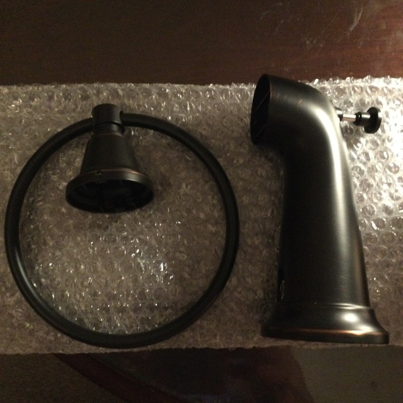 Bathtub Spout & Towel Holder, Allen & Roth Oil Rubbed Bronze, Townley Style, New