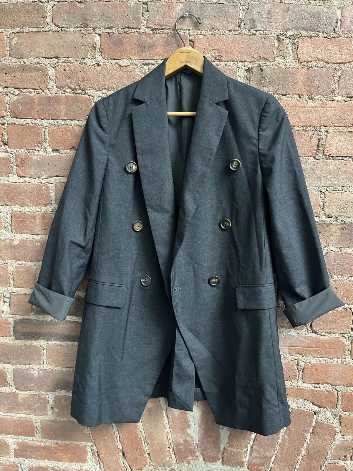 Brunello Cucinelli — Brunello Cucinelli Women's Jacket, Sz 40 IT, Gray 100% Wool, Italy