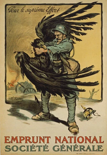 WA80 Vintage WWI French War Loan German Imperial Eagle Poster WW1 A1 A2 A3