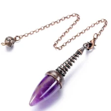 Natural Healing Crystal Spiritual Stone Pendulums Pendant for Dowsing Divination