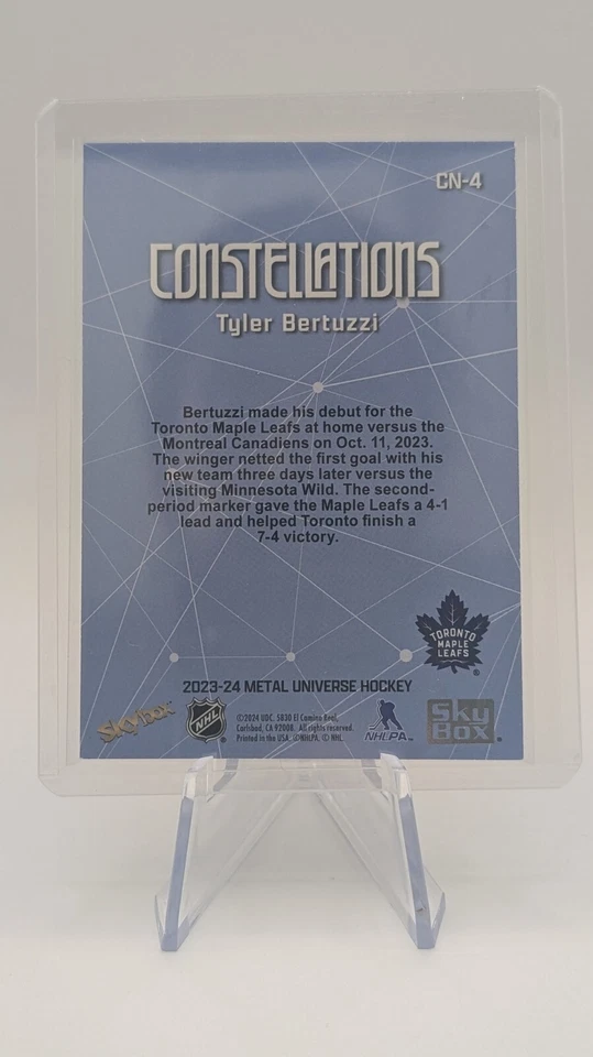 2023-24 Skybox Metal Universe CONSTELLATIONS Tyler Bertuzzi CN-4 – Maple Leafs - Image 2 of 2