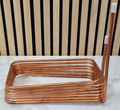 Kupfer Wärmetauscher Kühlspirale 28x15cm Spülmaschine Heizung New Old Stock NOS