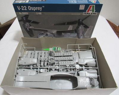 1/48 Italeri V-22 Osprey USMC Tiltrotor Aircraft Model Kit Some Punched Complete