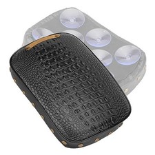 Motorcycle Rectangular Passenger Pad Seat 8 Suction Cup-Black Crocodile Rivet