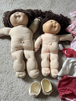 Two Vintage Cabbage Patch Dolls W Dresses And Shoes By Xavier Roberts