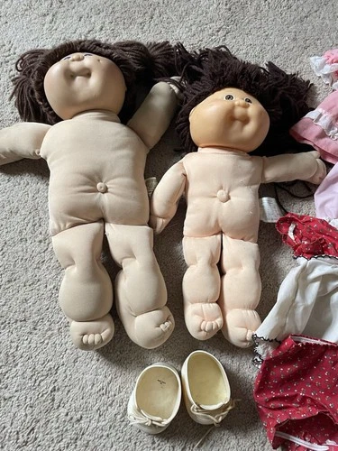 Two Vintage Cabbage Patch Dolls W Dresses And Shoes By Xavier Roberts