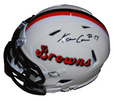 KC CONCEPCION signed (CLEVELAND BROWNS) Retro mini football helmet JSA CR86333