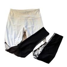 Layer8 Womens Active Leggings Black White Gray Quick Dry Size Medium