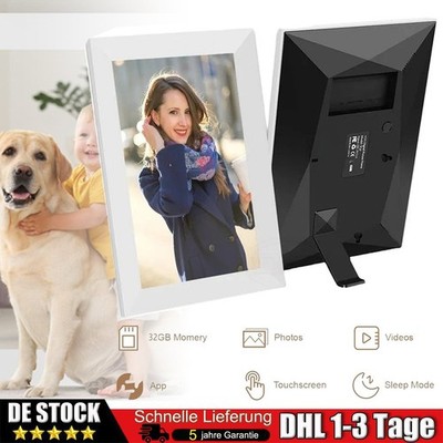 Digitaler Bilderrahmen - 10,1 Zoll IPS Display Touch, WIFI, Frameo 32GB, Weiß