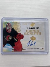 2021-22 SPX Filip Gustavsson Rookie Super Scripts Auto /49 Ottawa Senators