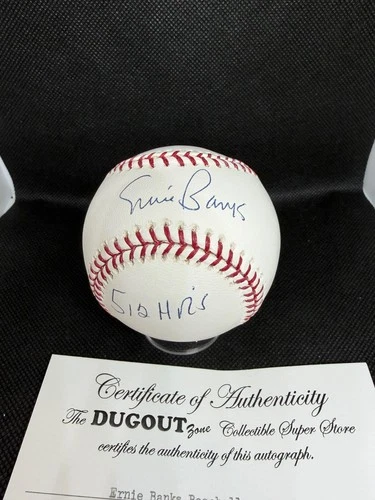 Ernie Banks Signed Autographed Baseball 512 Home Runs Chicago HOF COA