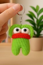 Frog Keychain, Handmade Crochet Amigurumi, Bag Charm, Cute Gift