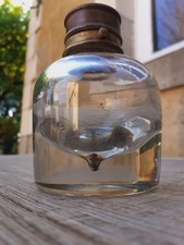 Encrier À Pression MSR Fin XIXÈME Verre Soufflé Ouraline 