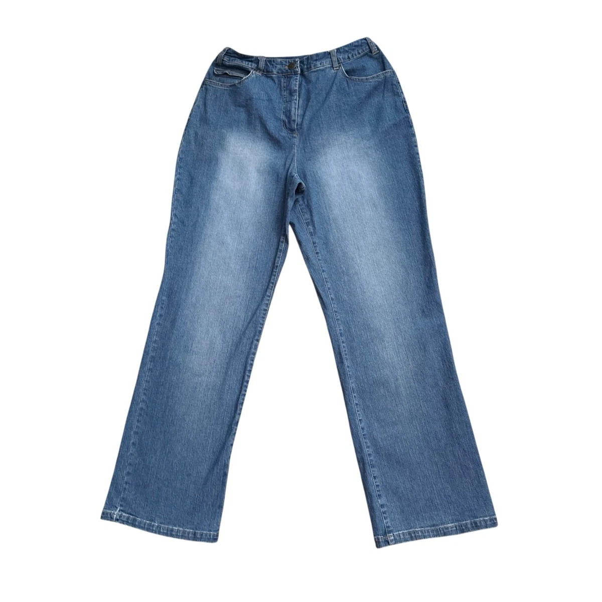 Jean Femme Denim & Co. – Taille 12 L29 – Bleu Coton – Taille Haute