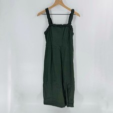 CLEARANCE Urban Outfitters Linen Blend Smocked Strap Midi Dress Green Size Small