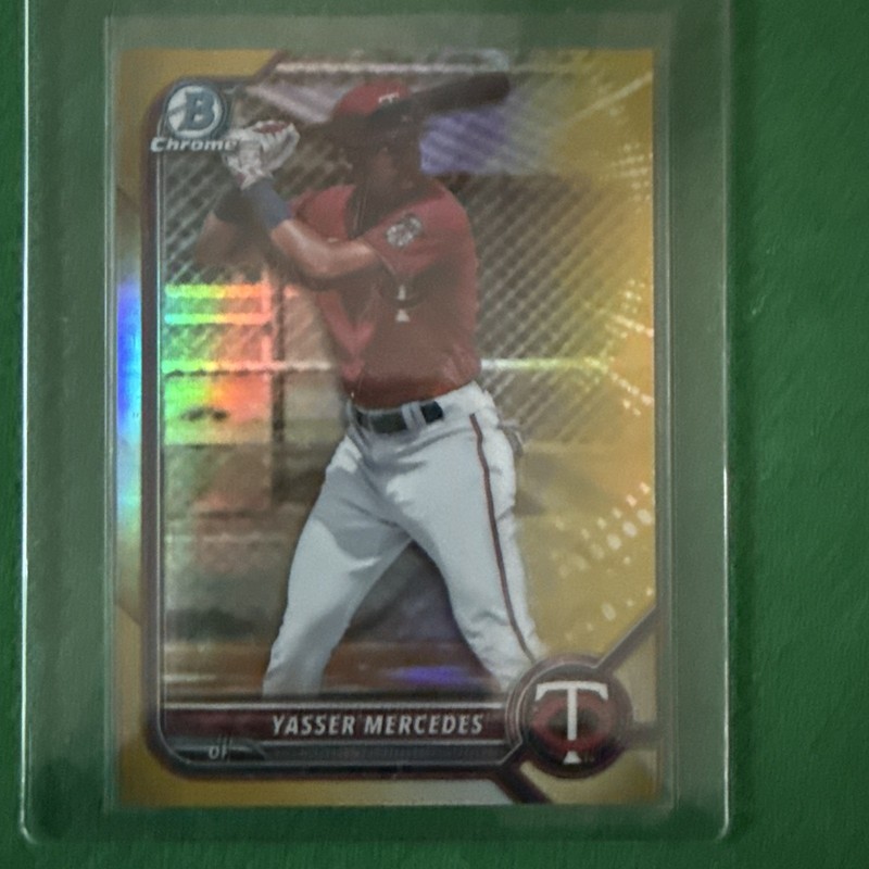 2022 Bowman Draft - Chrome Yasser Mercedes #BDC-11 Gold Refractor /50 (RC)