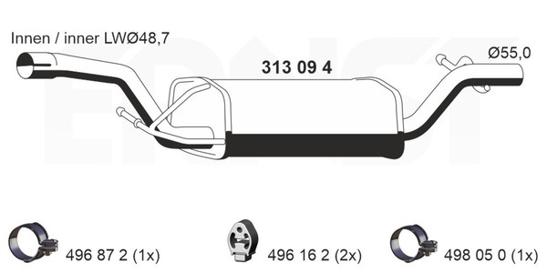 MittelschalldäMpfer Ernst 313094 FüR Ford Focus 2 MAX DM2 Turnier-image