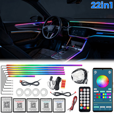 6-22 Auto RGB LED Symphony Dynamic Ambientebeleuchtung Lichtleiste App-Control