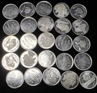 Lot Of 25 1 Gram 999 Fine Silver Rounds 1g Buffalo Monarch Various Mints Designs