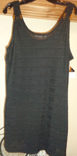 CATALINA SOLID BLACK   TEXTURED LACE   COVER UP   SLEEVELESS MINI DRESS NWT SZ M