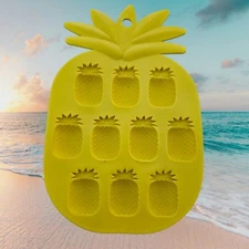 NEW Pineapple Ice Cube Tray Novelty Candy Silicone Mold Yellow Summer Fruit 