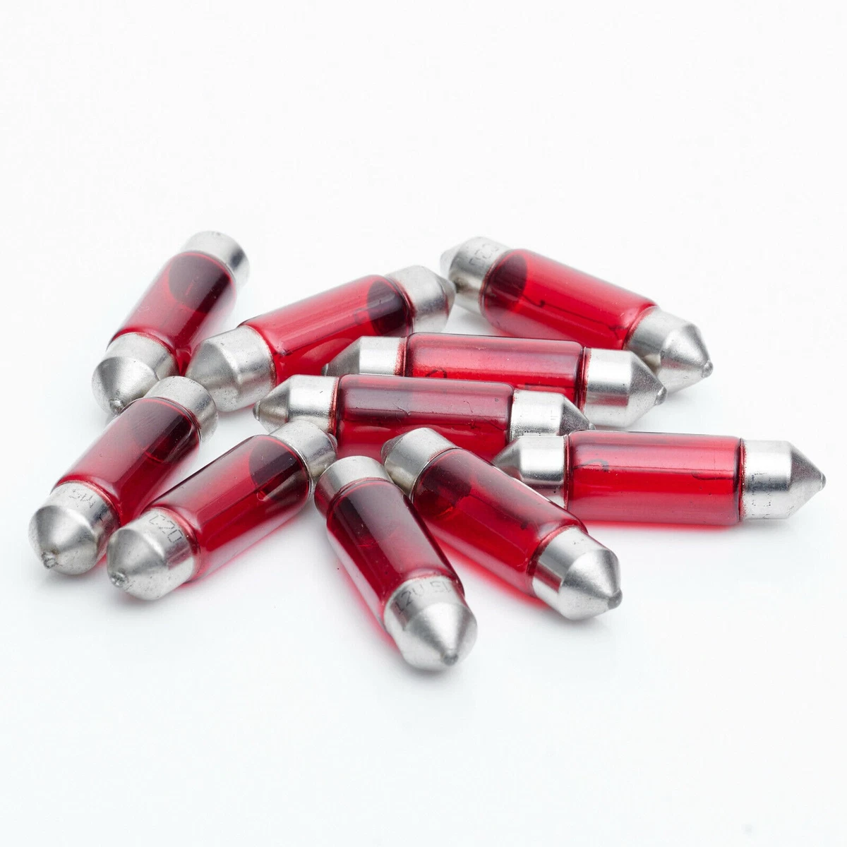 10 x 12V 5W 415mA 0,415A S8,5 SV8,5 Soffitte 10x36 / Bombilla C5W ROJO / ROJO