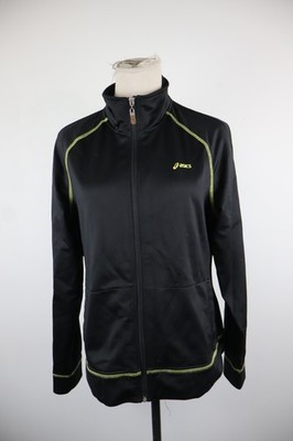 ASICS Kapuzenjacke Damen L Woman Casual Vintage Sweatshirt Jacke Logo Schwarz