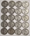 20 x 1921-D Walking Liberty Half Dollars (Roll) VG-Fine KEY DATE