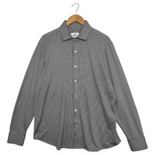 Mizzen Main Shirt Mens XL Black White Standard Fit Performance Button Up Dress