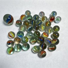 Lot of 51 Cat's Eye Glass Marbles Includes one Shooter Machine Made