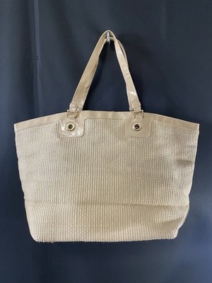 Versace Parfums Woven Wicker Beach Bag Tote Oversized High End Slow Fashion Glam