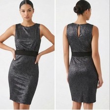 Forever 21 Black Metallic Shimmer Bodycon Dress